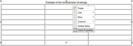 Editing a table